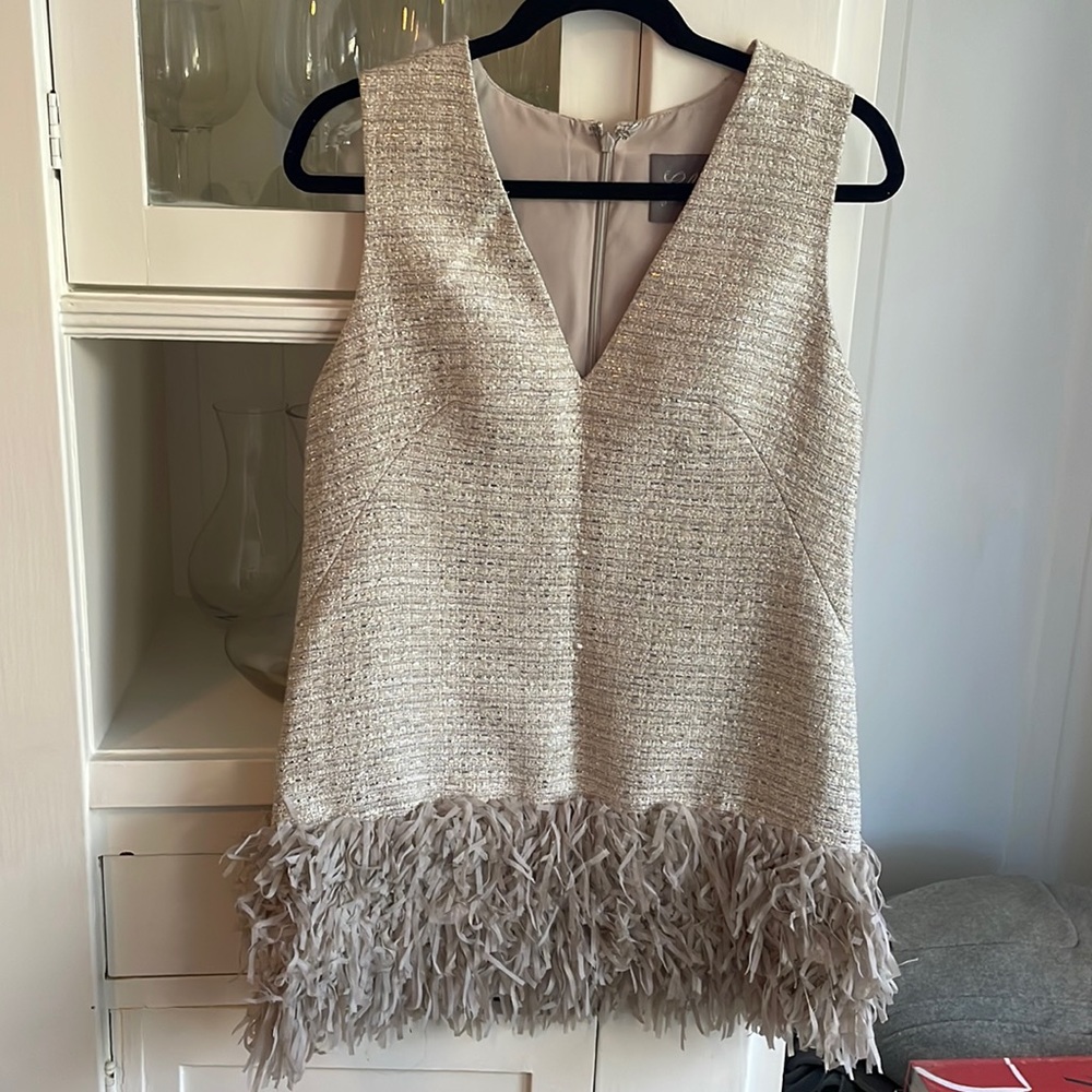 Lela rose metallic tweed tunic